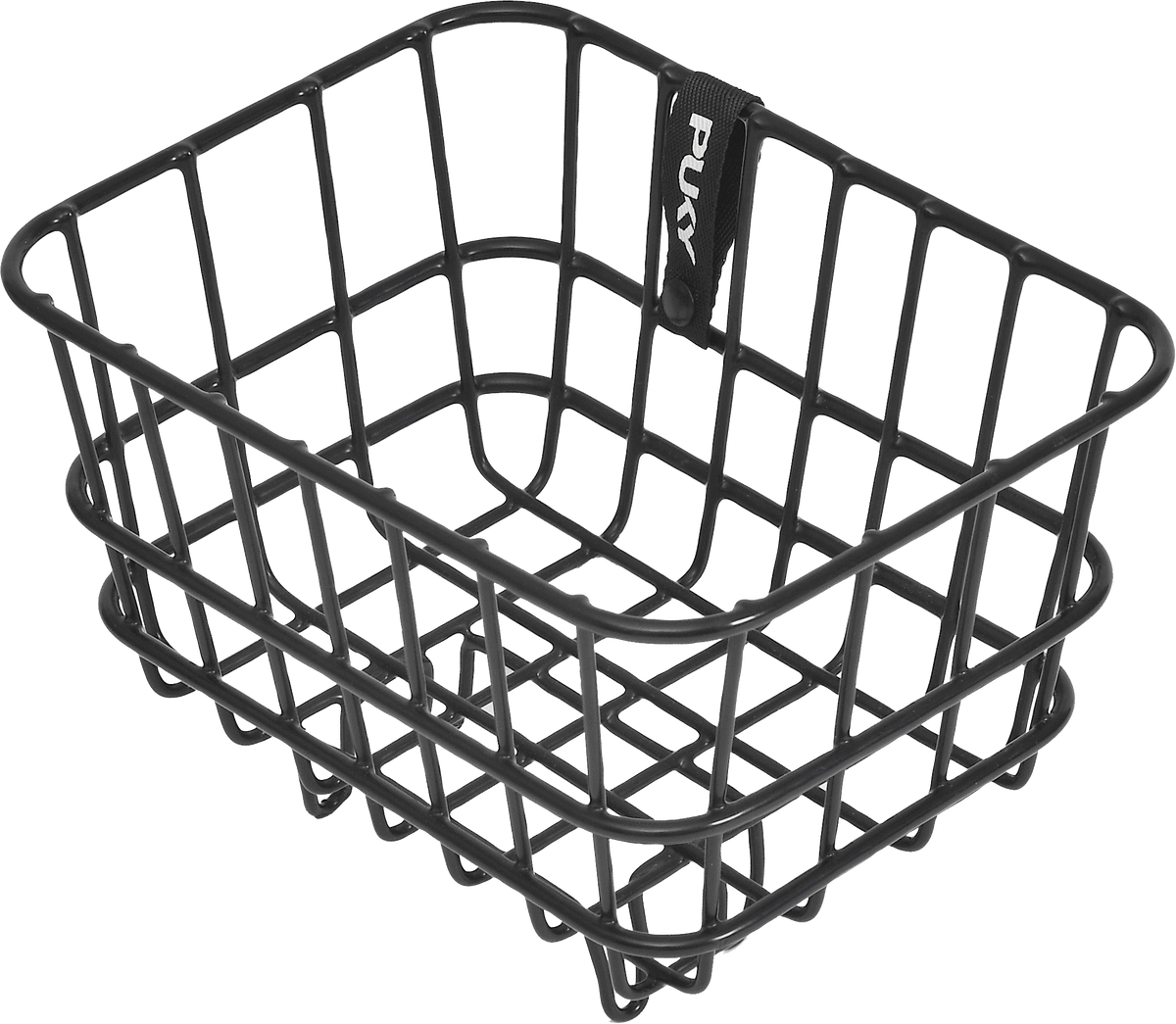 PUKY Chaos Container M är en svart, rektangulär korg av metalltråd med en liten tyglapp märkt "PUKY" på ovansidan.